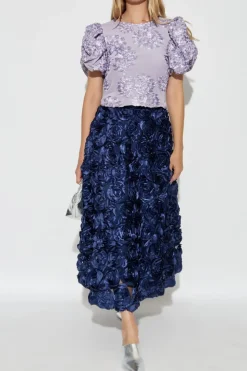ROTATE PURPLE Top with floral motif