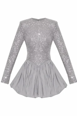 ROTATE SILVER Sequin dress