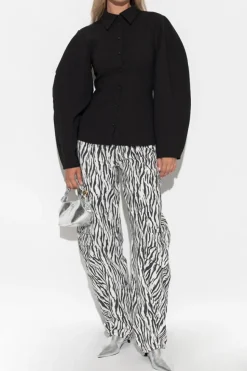 ROTATE WHITE Animal print pants