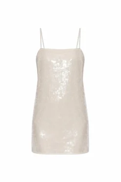 ROTATE WHITE Sequin dress