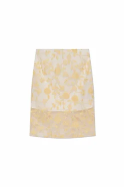 ROTATE YELLOW Skirt with shimmering appliqués