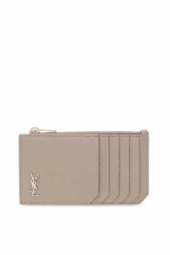 Saint Laurent beige Card holder with logo