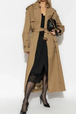 Saint Laurent beige Cotton trench coat with belt