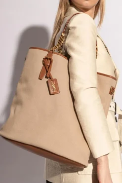 Saint Laurent beige ‘Laurent’ shopper bag