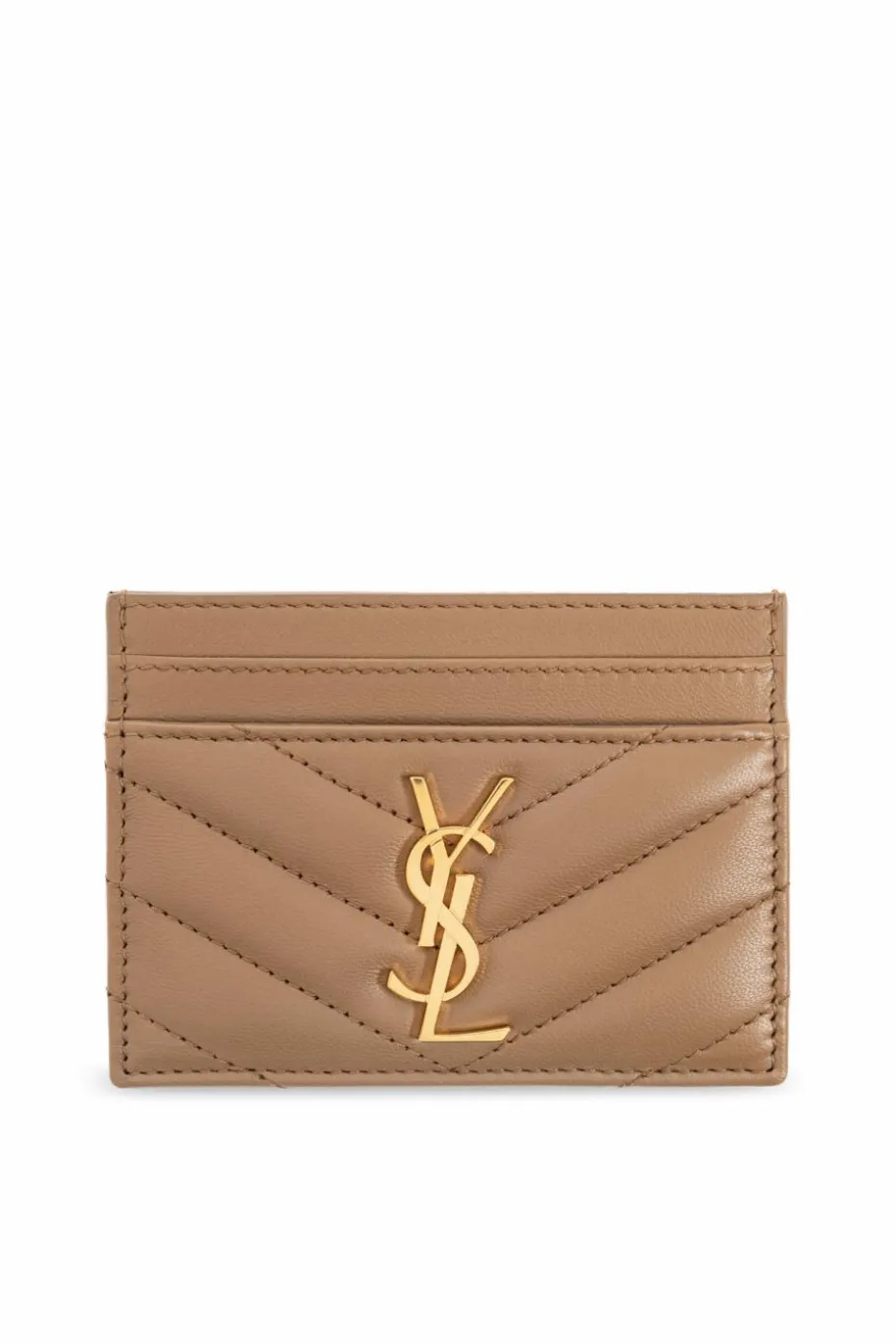Saint Laurent beige Leather card holder