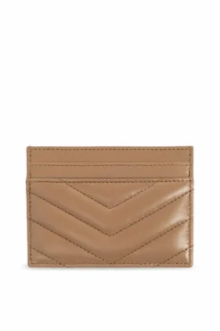 Saint Laurent beige Leather card holder
