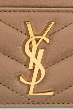 Saint Laurent beige Leather card holder
