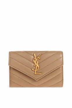 Saint Laurent beige Leather wallet with logo