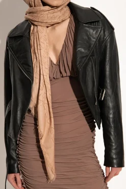 Saint Laurent beige Monogrammed shawl