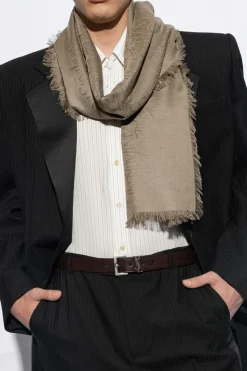 Saint Laurent beige Shawl with logo