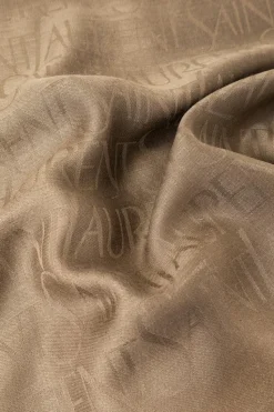 Saint Laurent beige Shawl with logo