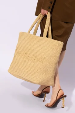 Saint Laurent beige Shopper bag with logo