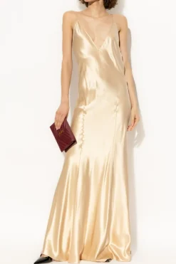 Saint Laurent beige Silk slip dress
