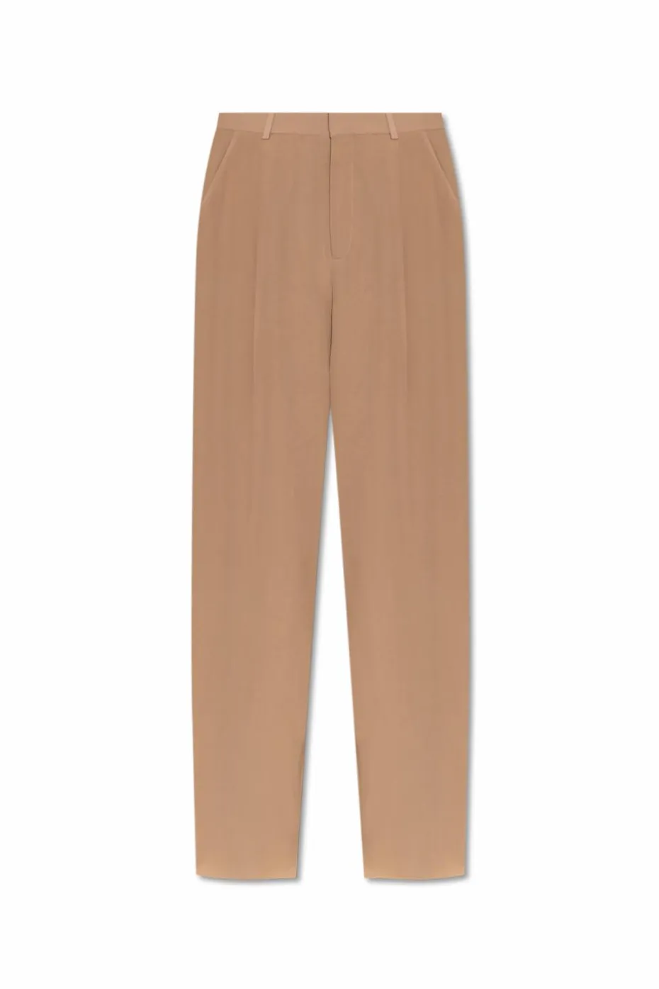 Saint Laurent beige Silk pleated pants