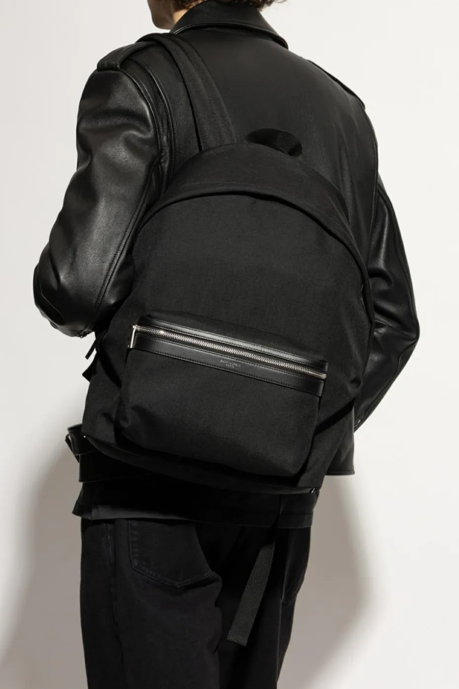 Saint Laurent BLACK Backpack with logo