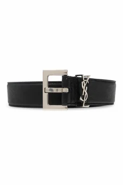 Saint Laurent BLACK Belt with logo