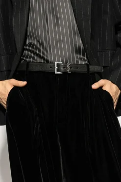 Saint Laurent BLACK Belt with logo