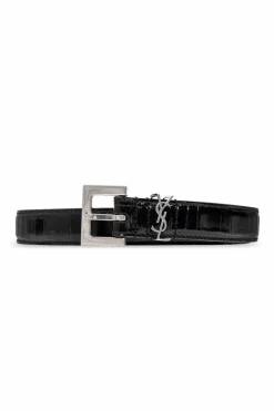 Saint Laurent BLACK Belt with logo