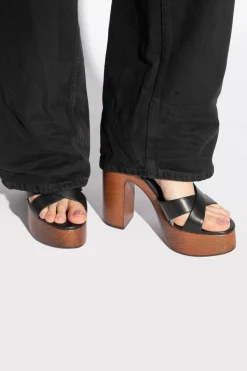Saint Laurent BLACK ‘Bianca’ platform sandals