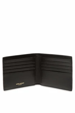 Saint Laurent BLACK Bifold wallet with logo