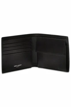 Saint Laurent BLACK Bifold wallet with logo