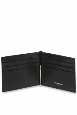 Saint Laurent BLACK Card case with money clip