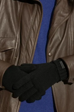 Saint Laurent BLACK Cashmere gloves