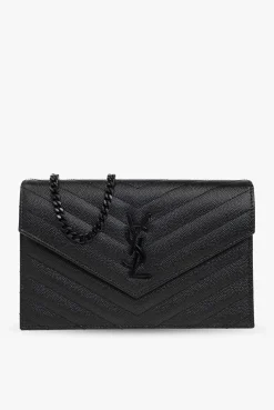 Saint Laurent BLACK ‘Cassandre’ wallet on chain