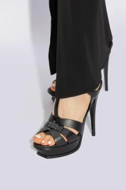 Saint Laurent BLACK 'CLASSIC TRIBUTE'' sandals on the platform