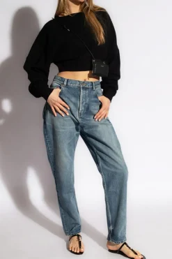 Saint Laurent BLACK Cropped sweatshirt