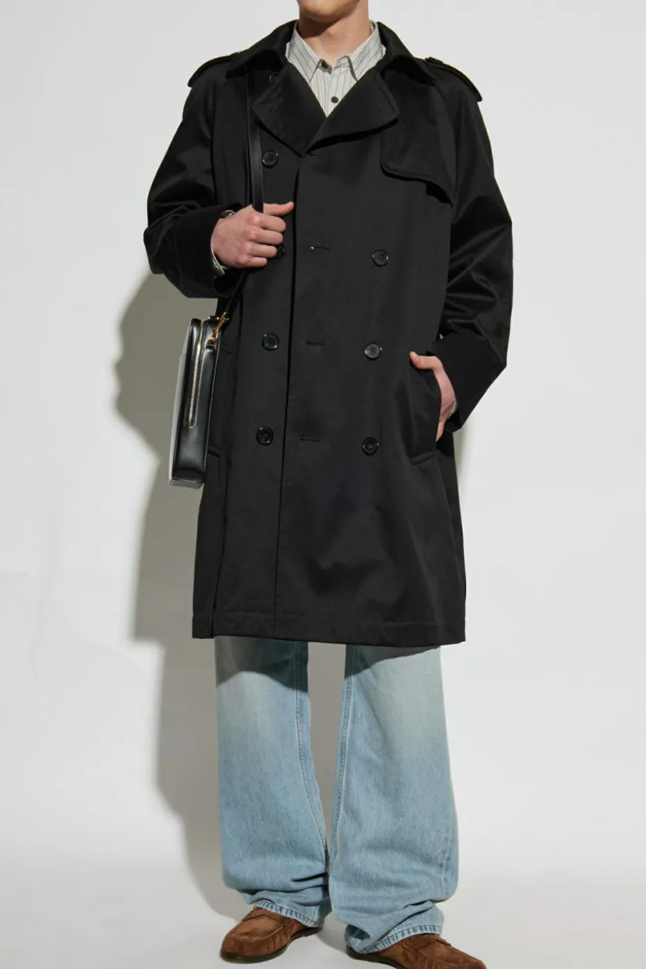 Saint Laurent BLACK Double-breasted trench coat