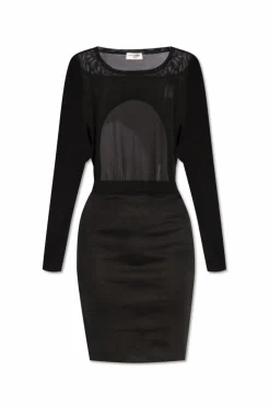 Saint Laurent BLACK Dress with long sleeves