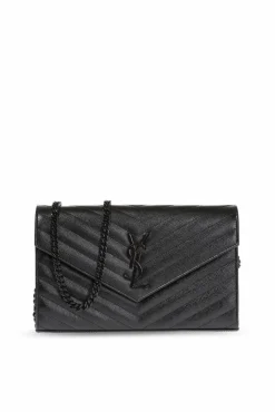 Saint Laurent BLACK 'Envelope' shoulder wallet