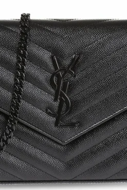 Saint Laurent BLACK 'Envelope' shoulder wallet