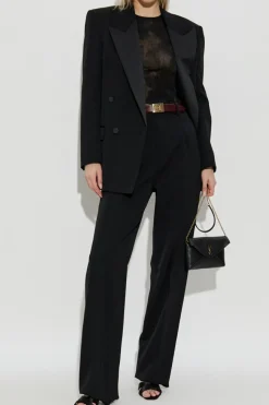 Saint Laurent BLACK High-waisted wool pants