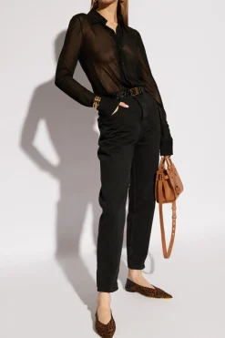 Saint Laurent BLACK High-waisted jeans