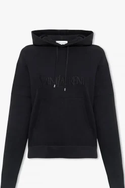 Saint Laurent BLACK Hoodie with logo