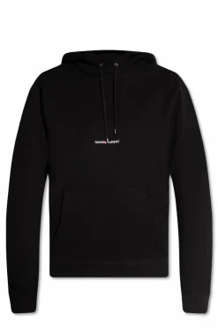 Saint Laurent BLACK Hoodie with logo print