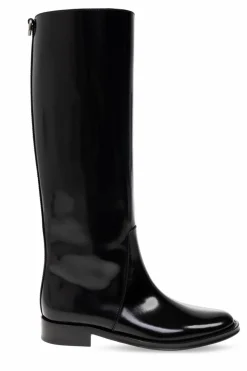 Saint Laurent BLACK ‘Hunt’ leather boots