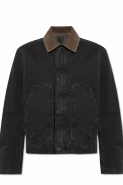 Saint Laurent BLACK Jacket with corduroy collar