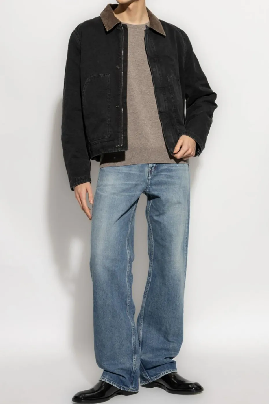 Saint Laurent BLACK Jacket with corduroy collar
