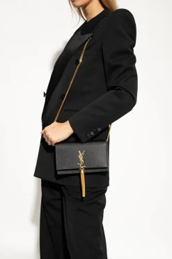 Saint Laurent BLACK ‘Kate’ wallet with chain