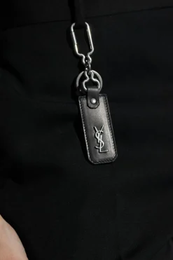 Saint Laurent BLACK Keyring with logo