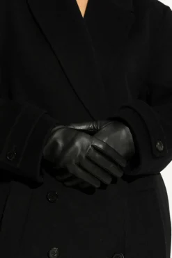 Saint Laurent BLACK Lambskin gloves