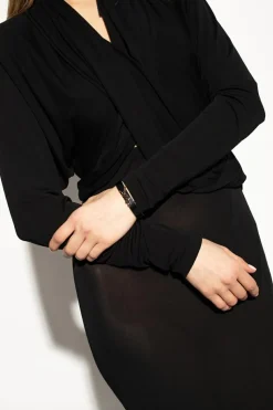 Saint Laurent BLACK Leather bracelet