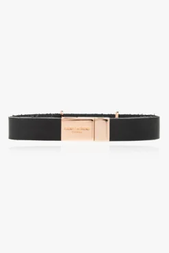 Saint Laurent BLACK Leather bracelet
