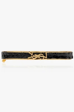 Saint Laurent BLACK Leather bracelet