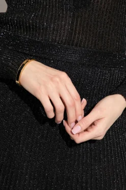 Saint Laurent BLACK Leather bracelet