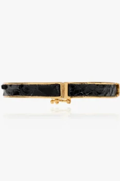 Saint Laurent BLACK Leather bracelet
