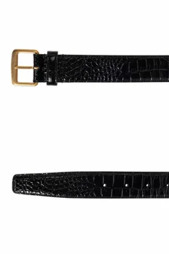 Saint Laurent BLACK Leather belt